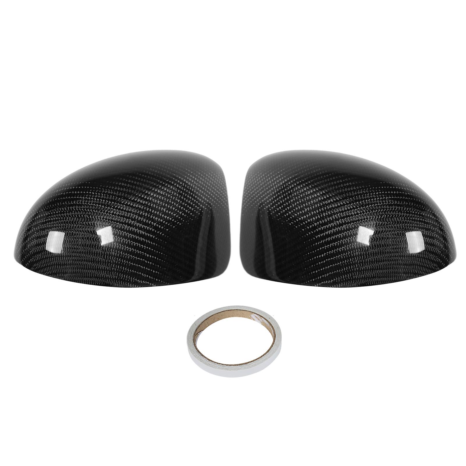 2pcs Carbon Fiber Rearview Mirror Covers No Hole For R53 JCW 2002-2006
