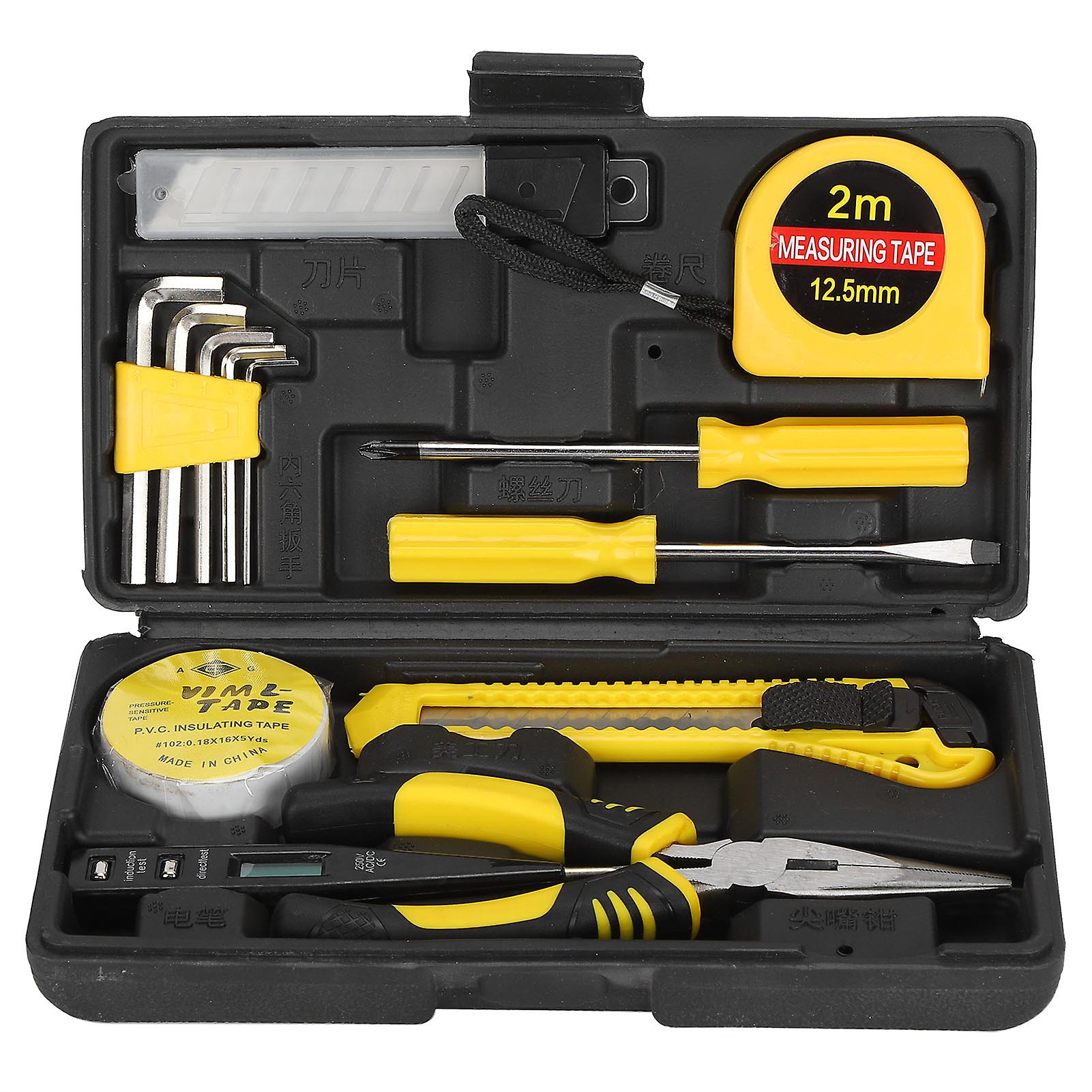 Comprehensive Home Tool Set, Portable Plastic Toolbox With High-Quality Tools, Gift Quality Tool Collection For Diy Projects And Household Repairs