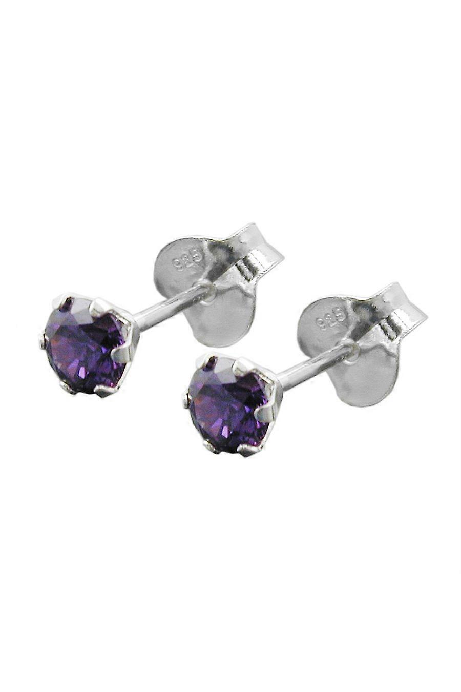 Earring Studs Zirconia Purple Silver 925 - Gl93407