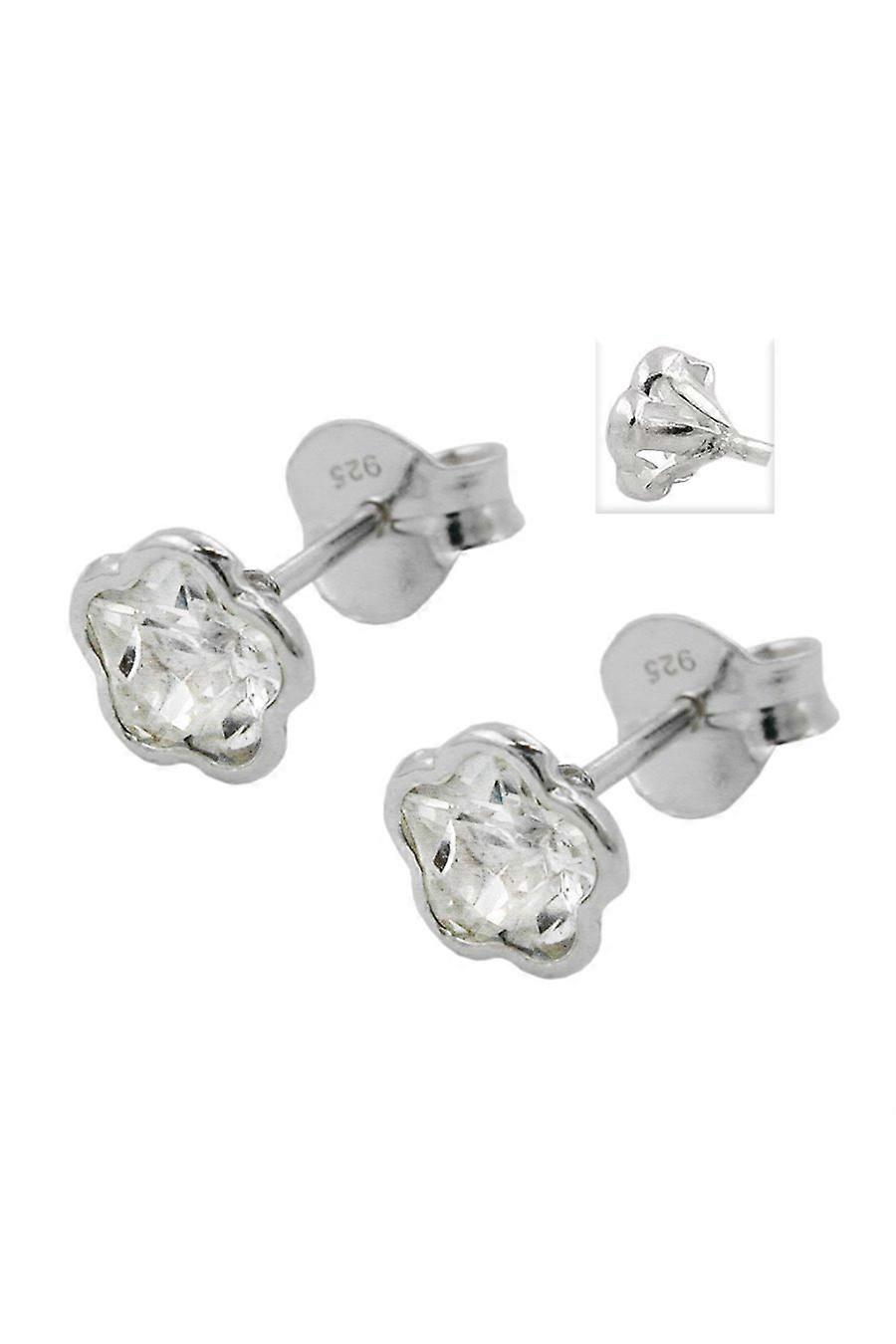 Stud Earrings Flower Zirconia Silver 925 - Gl91423