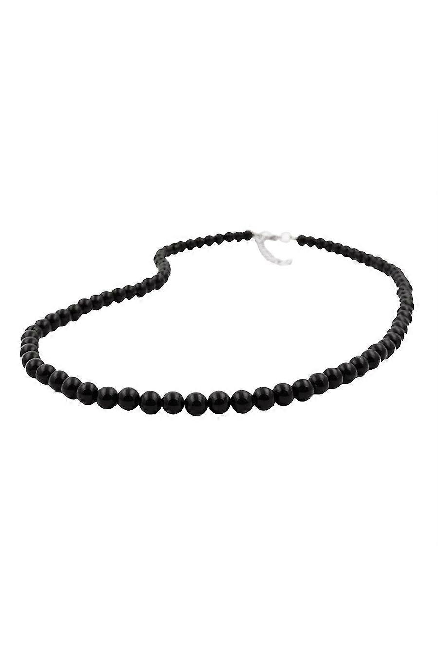 Necklace Beads 6mm Black 55cm - Gl02178-55