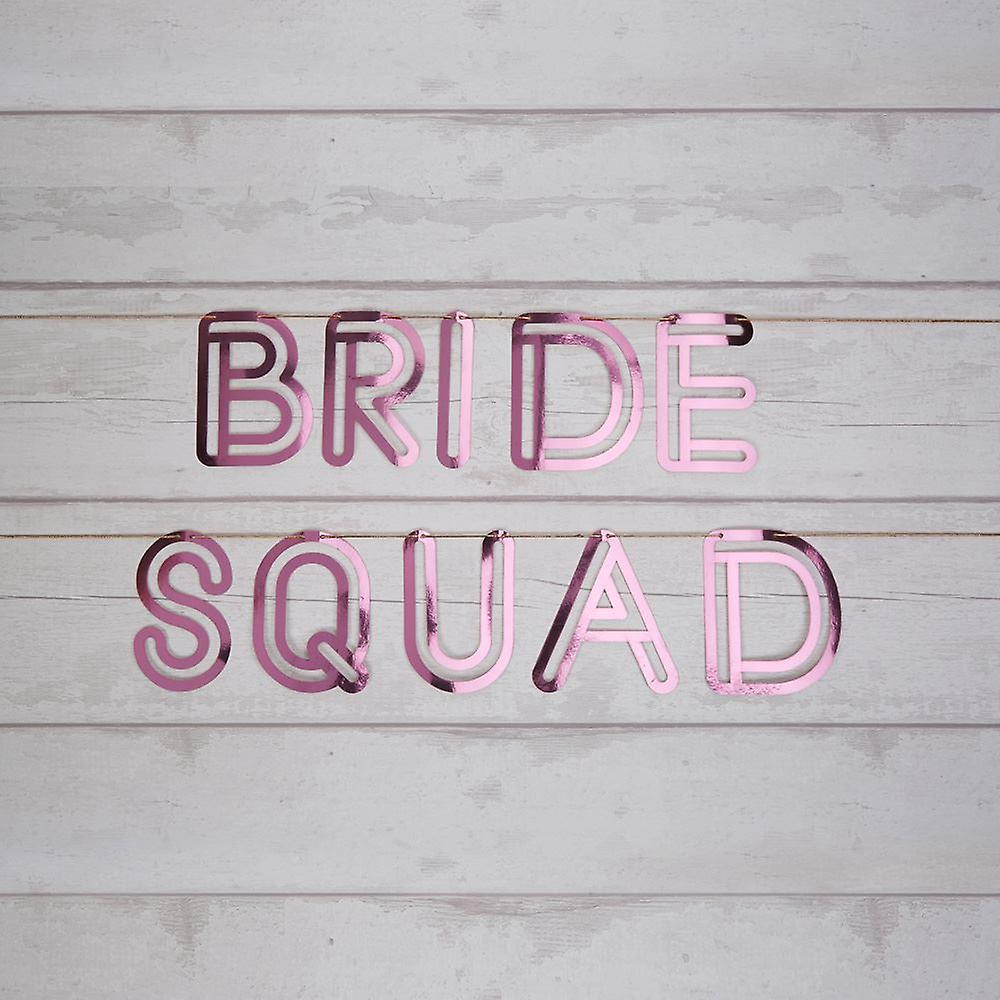 'Bride Squad' Pink Card Foil Bunting Hen Party 2m