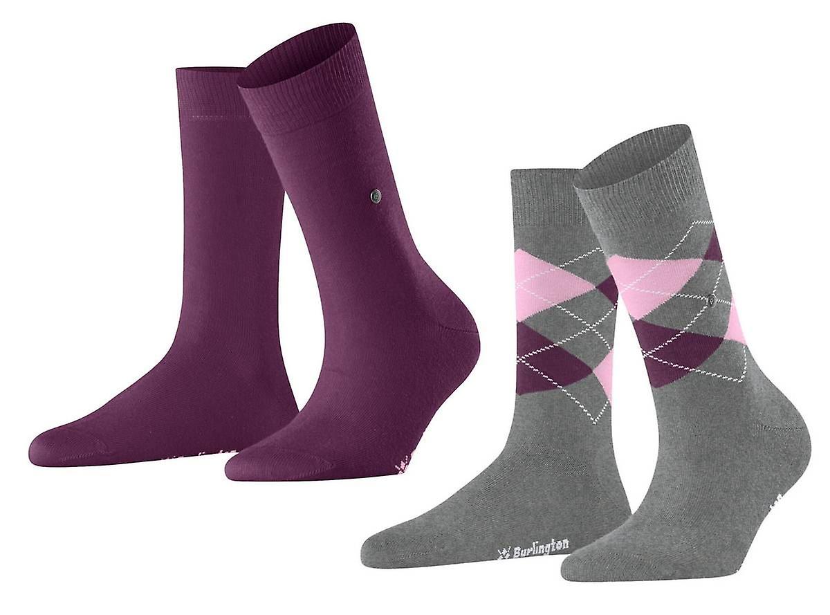 Burlington Everyday Mix 2-Pack Socks - Light Grey/Purple