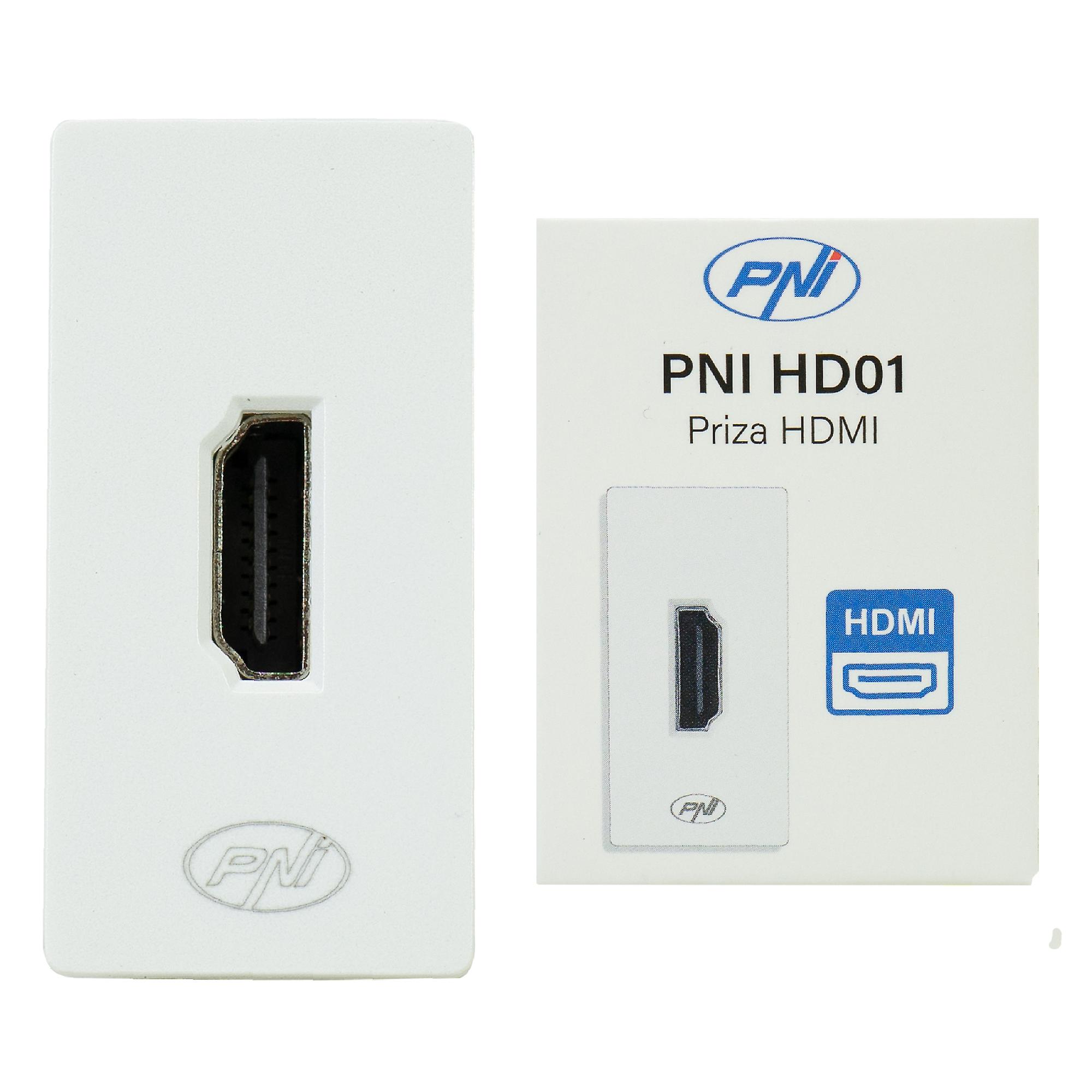 HDMI-Buchse PNI HD01 modular, Einbau, weiß