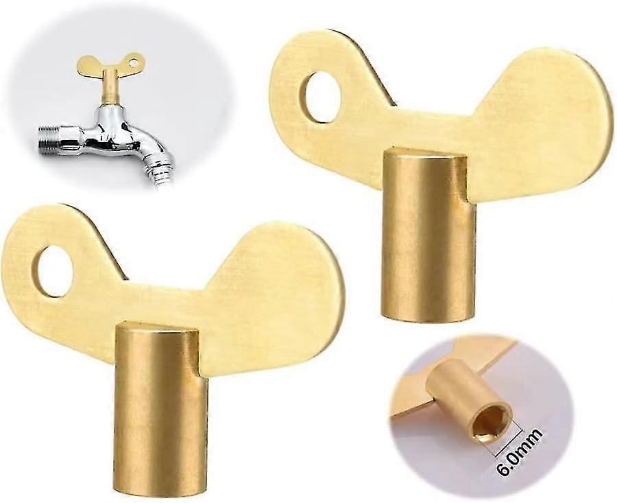 Radiator Bleed Key- Radiator Valve Clock Key for Bleeding and Venting Air Vent- Made of Solid Brass- Pack of 2