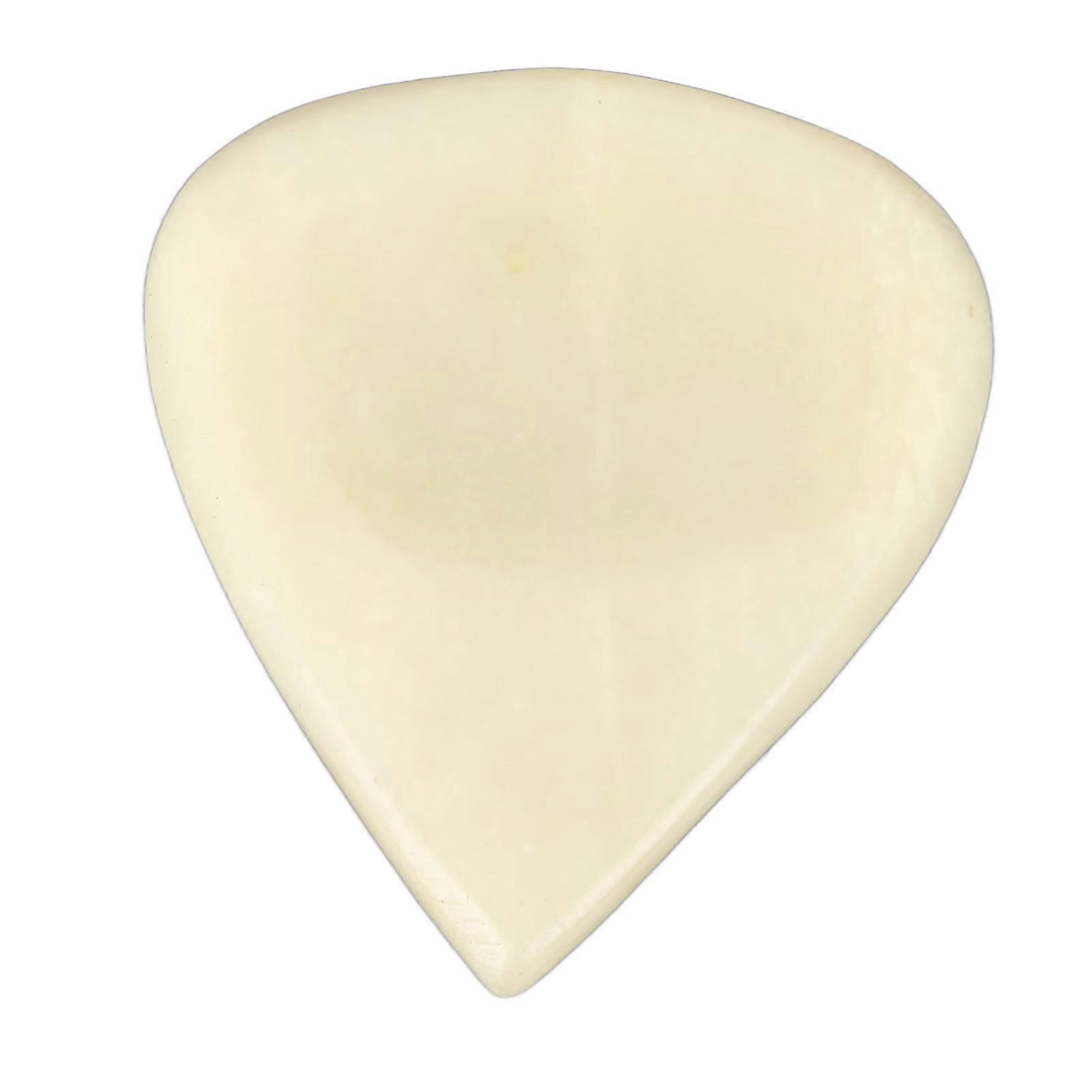 Heart Shape Guitar Bass Pick with Concave Design Natural Ox Bone Cream Yellow Durable for Stringed Instruments