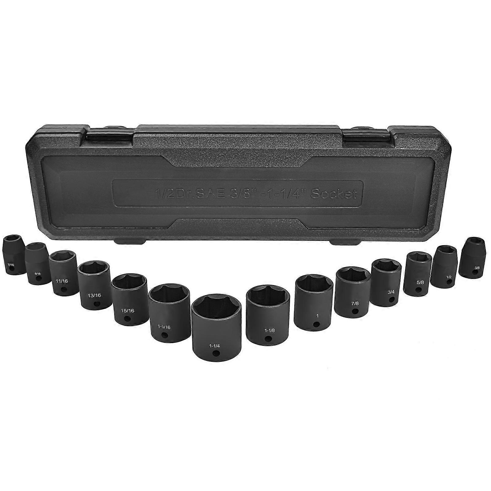 Professional Grade 1/2 Drive SAE Impt Socket Set ~ 6~Point Design ~ 14~Piece Set 3/8 to 1~1/4 NO.6310