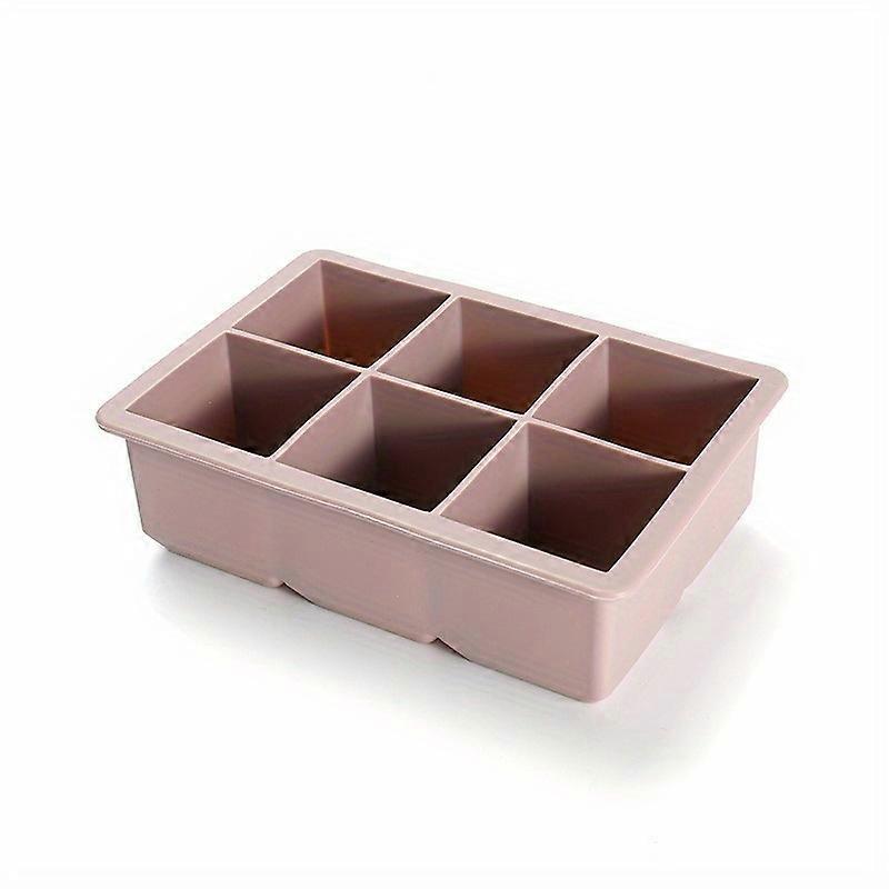 1pc, Ice Cube Tray With Lid, 6 Cavity Flexible Food Grade Silicone Ice Cube Mold, Ice Trays For Freezer, Ice Cube Maker, Easy Release Ice Maker, For S