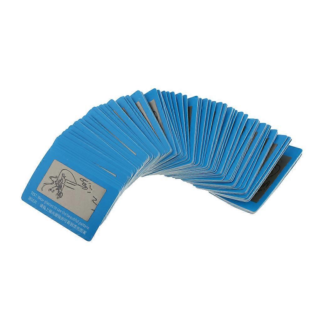 Set Of 100pcs Professional Hard Lens Test Card For Sunglasses Lens Polarized Testing Blue Grey