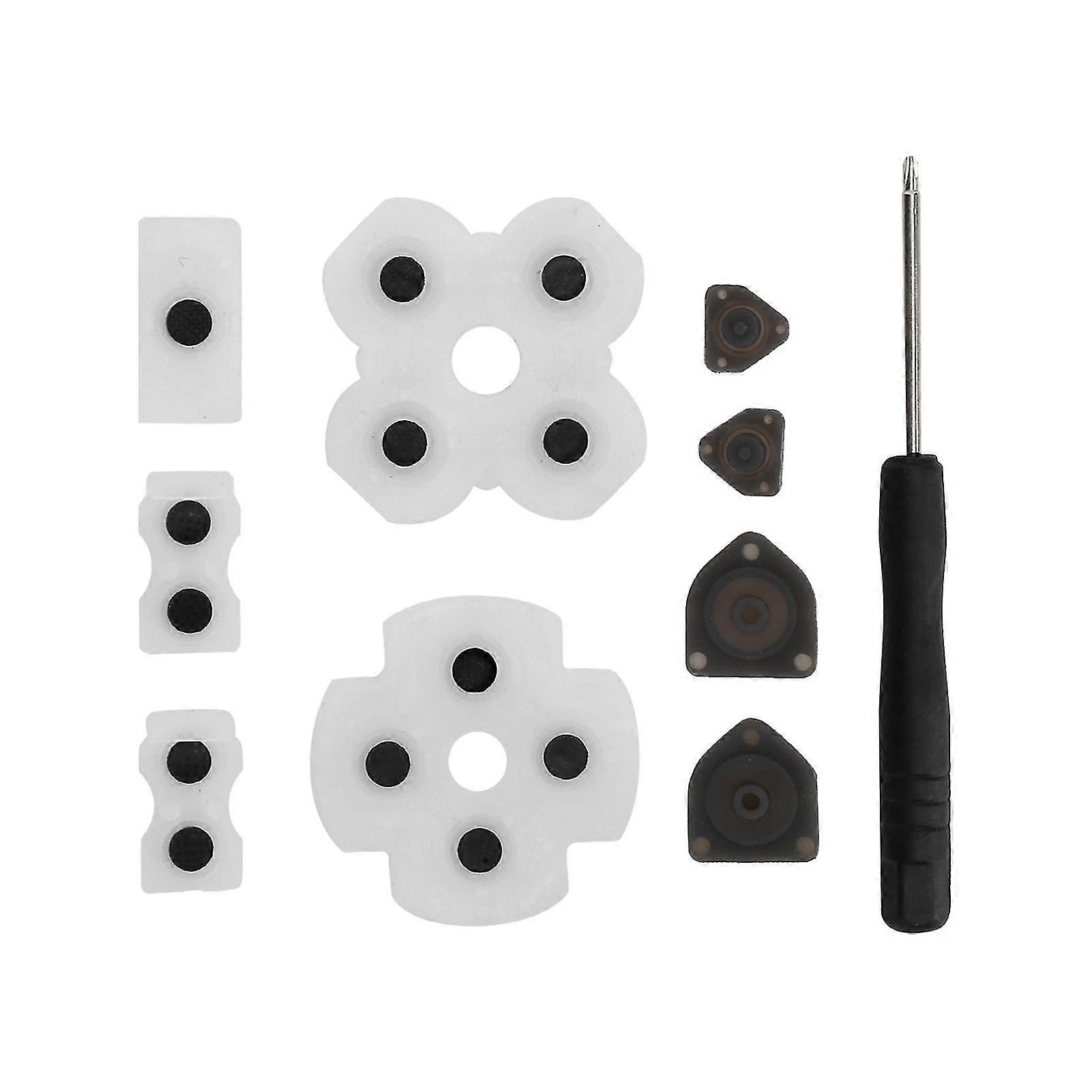 1 Set of Conductive Silicone Rubber Pad with Screwdriver Compatible compatible with PS4 Controller-YM