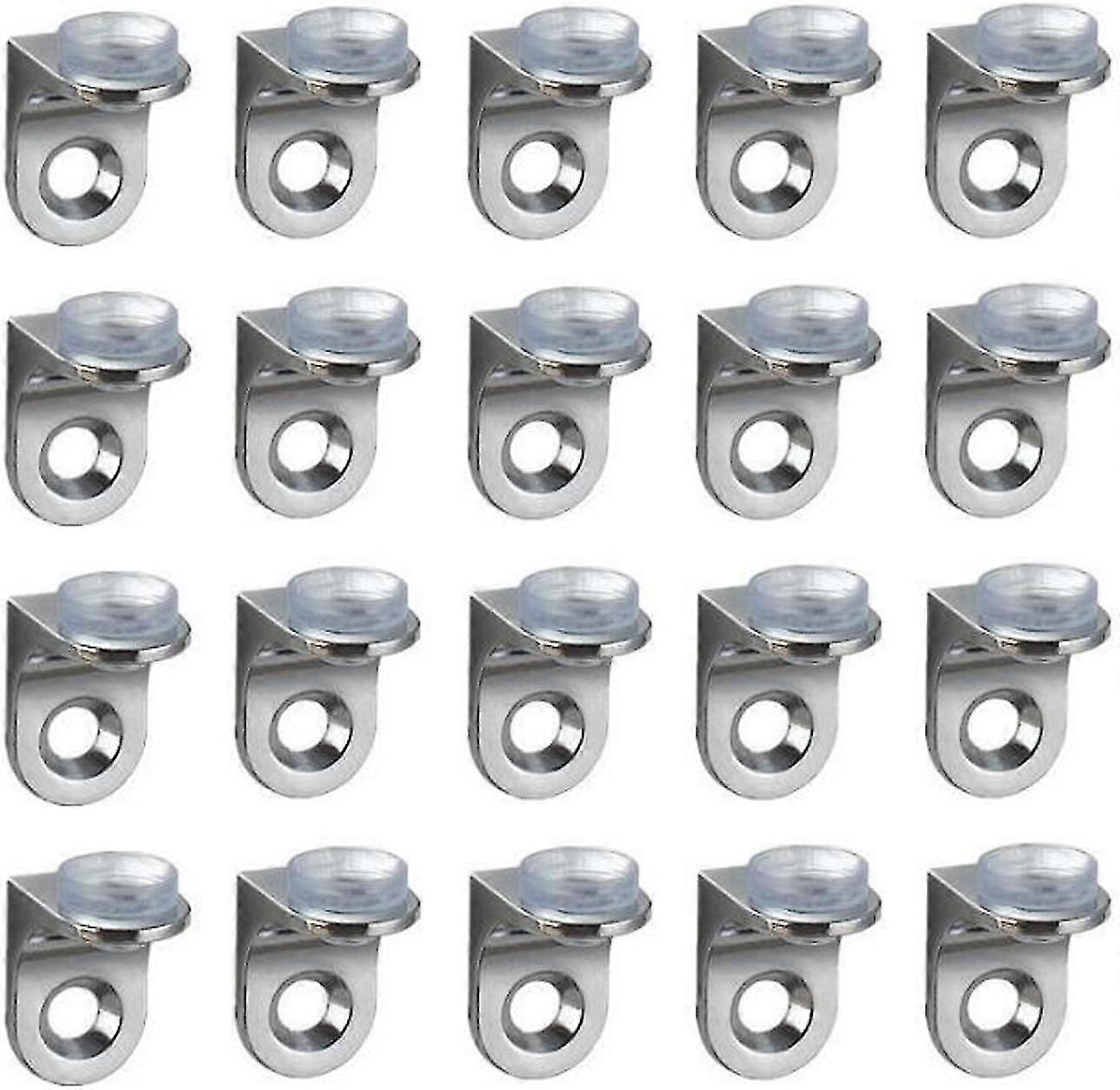 20 Pieces Glass Shelf Brackets Right Angle Brackets with Suction Cup Base