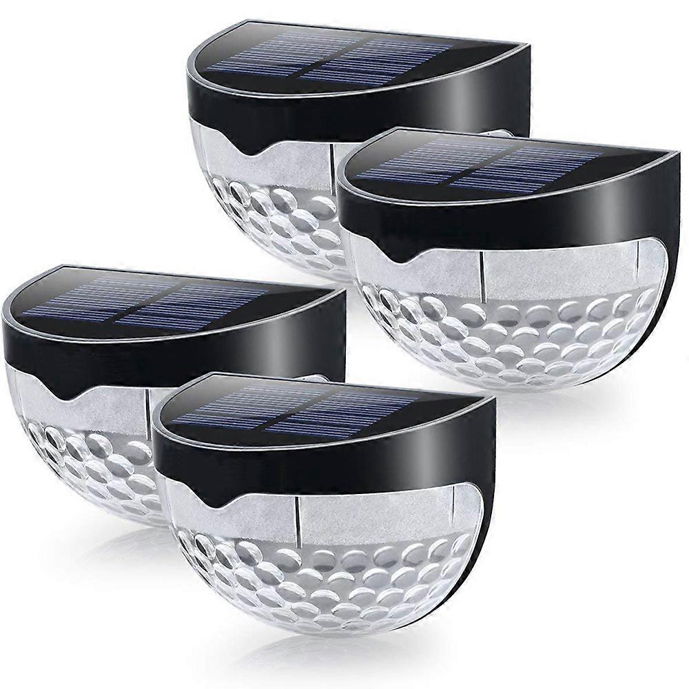 Solar fence light, semi-circular design, wall mounted decorative deck light, black