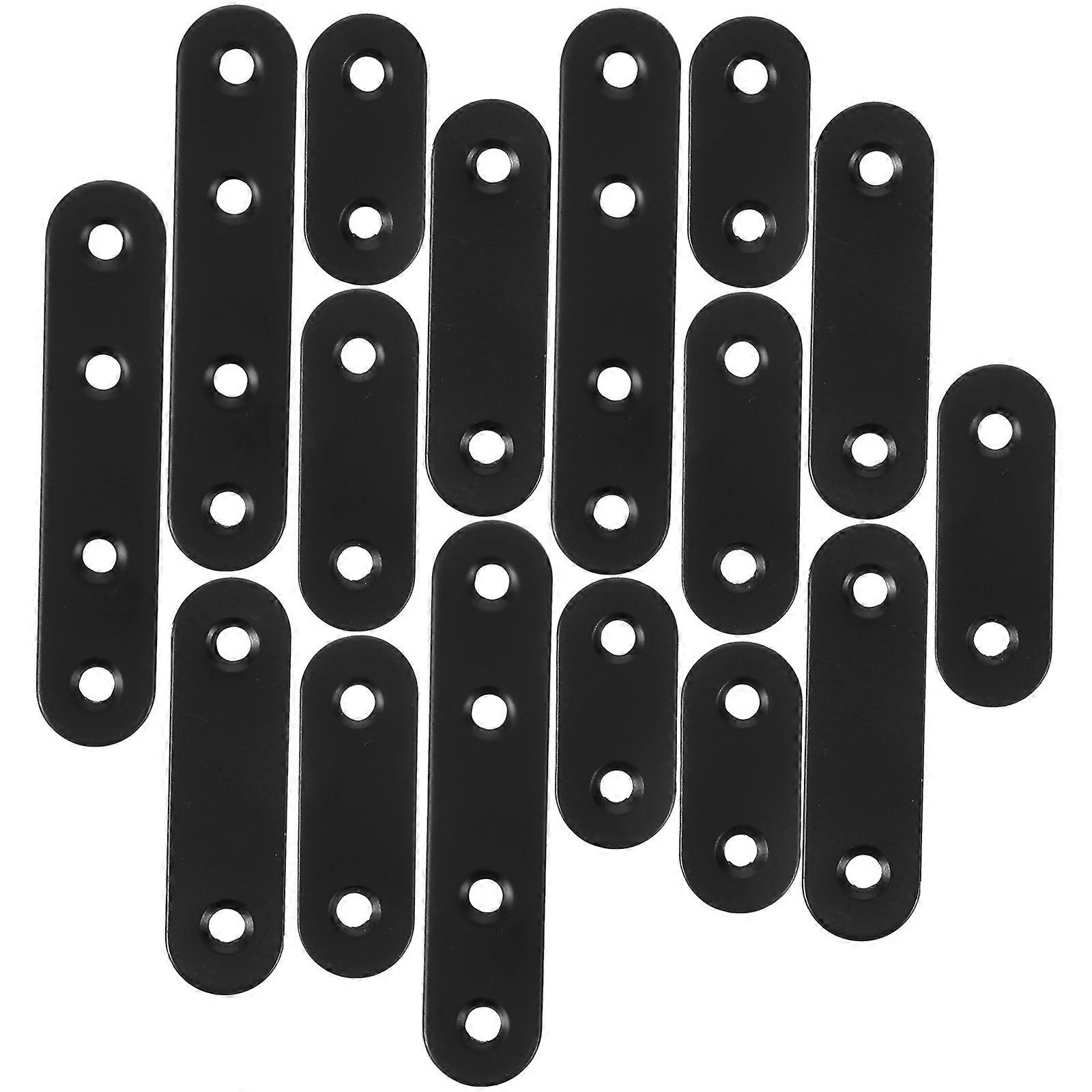 24pcs Flat Plate Brackets Straight Flat Braces Metal Brace Brackets Mending Brackets