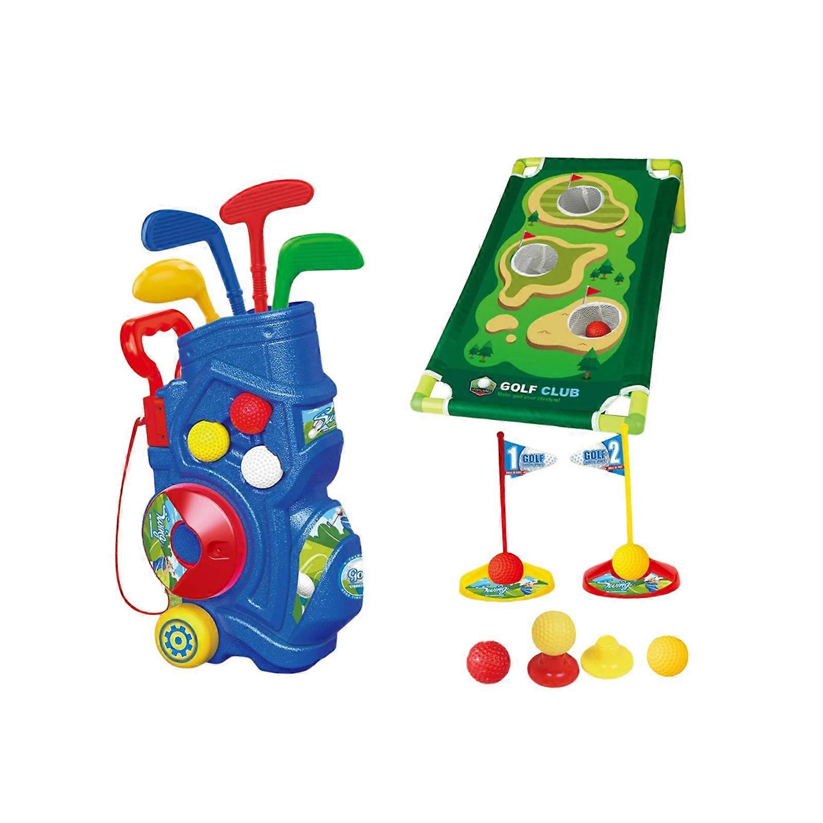 Småbarn Golfset Inomhus och Utomhus Minigolfar Play Set för Barn Pojkar Flickor 15st
