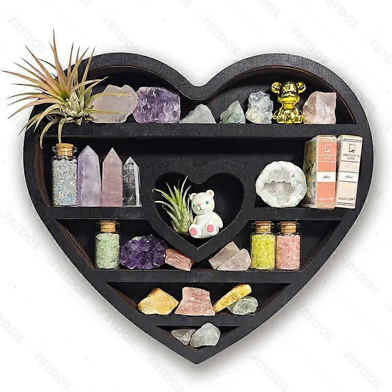 Nnetm Two Hearts Intertwine In This Beautifully Crafted Crystal Wood Shelf Awo65607