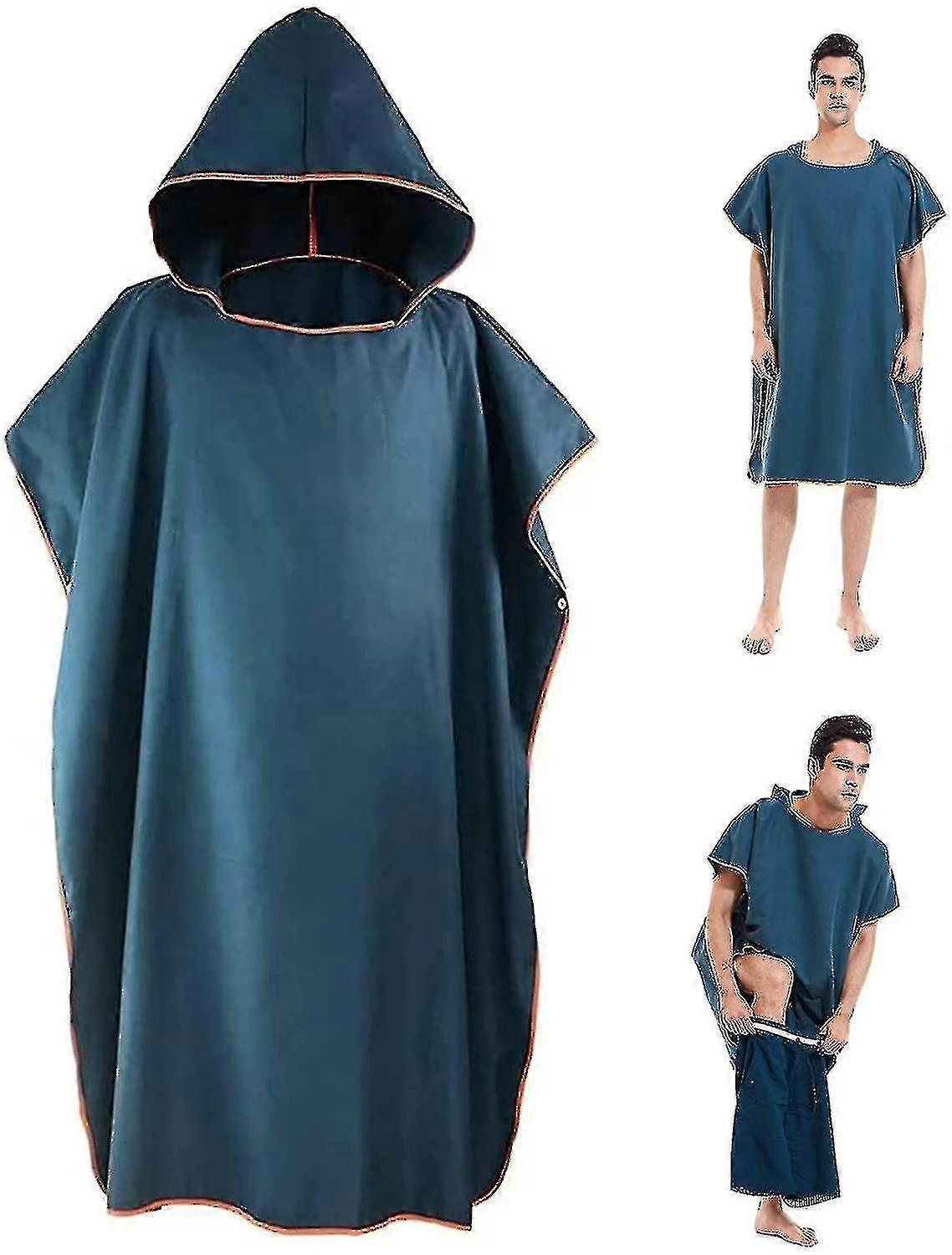 Changing Towel, Changing Robe Towel Poncho With Hood For Surfing Swimming Wetsuit Changing-e