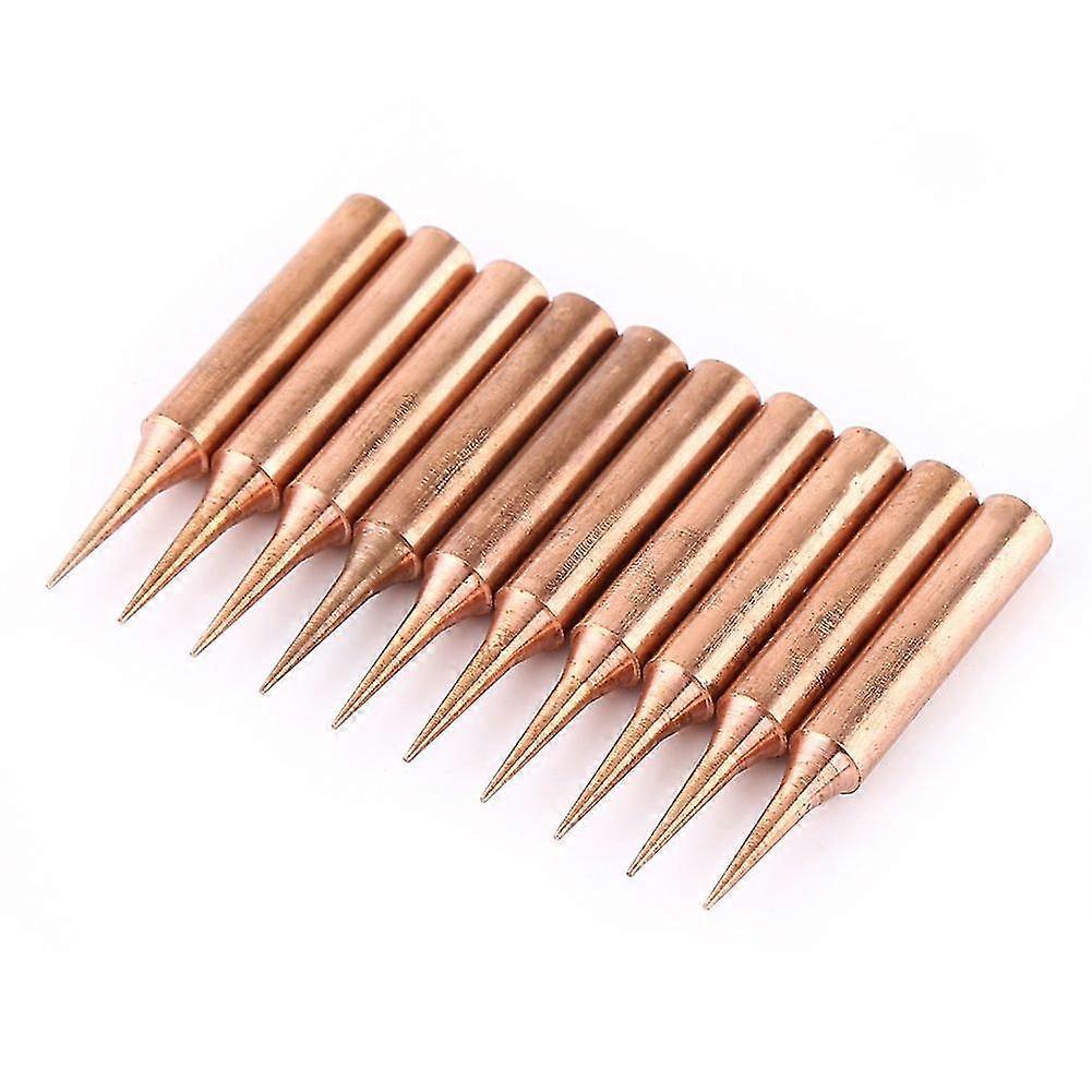10 Pcs 900m-t-i Pure Red Copper I Shape Soldering Iron Tip For Soldering Station