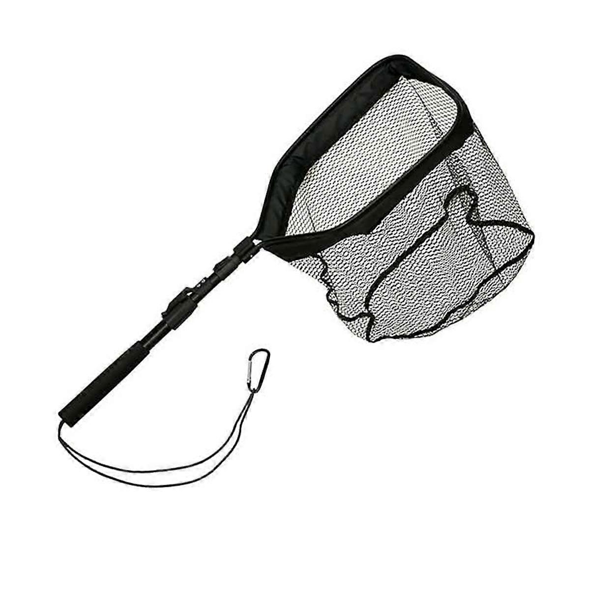 Retractable Fishing Net Telescopic Folding Landing Net Pole Folding Landing Net Fishing Black