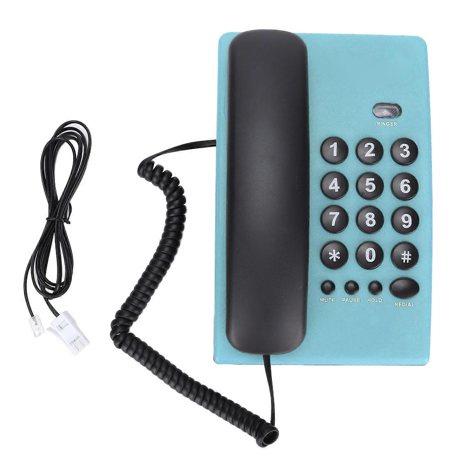 KXT504 Corded Telephone Wired Landline Phone with Mute Function Double Magnetic Handset for Home Hotel Office(Blue ) NO.4916