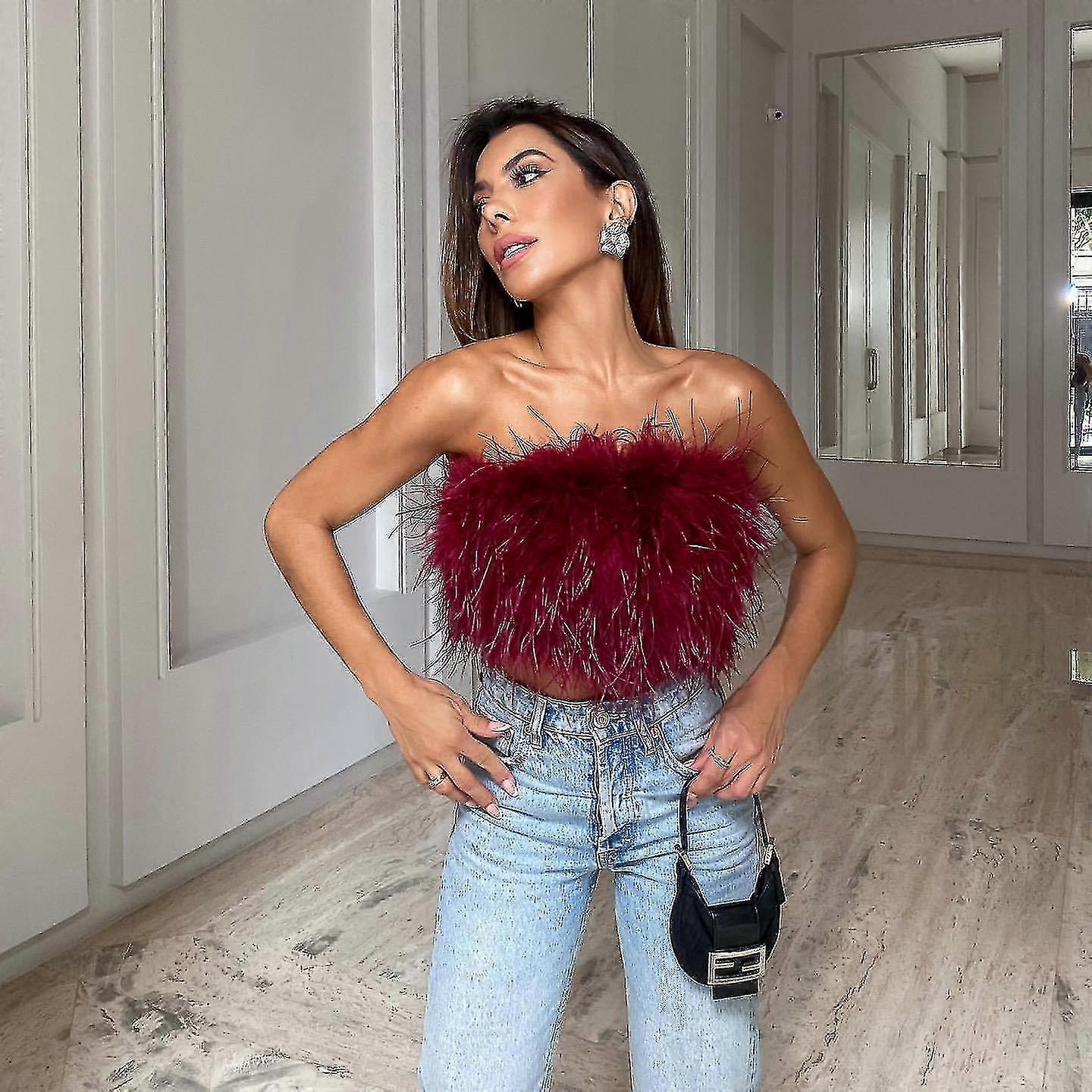 1 db női divat bolyhos szőrme gúnyos felső sokoldalú felső ruházat