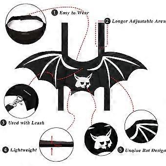 Costume Ali Di Gatto/pipistrello Per Cani Di Taglia Media, Per Halloween, Regolabile, In Peluche Sicuro
