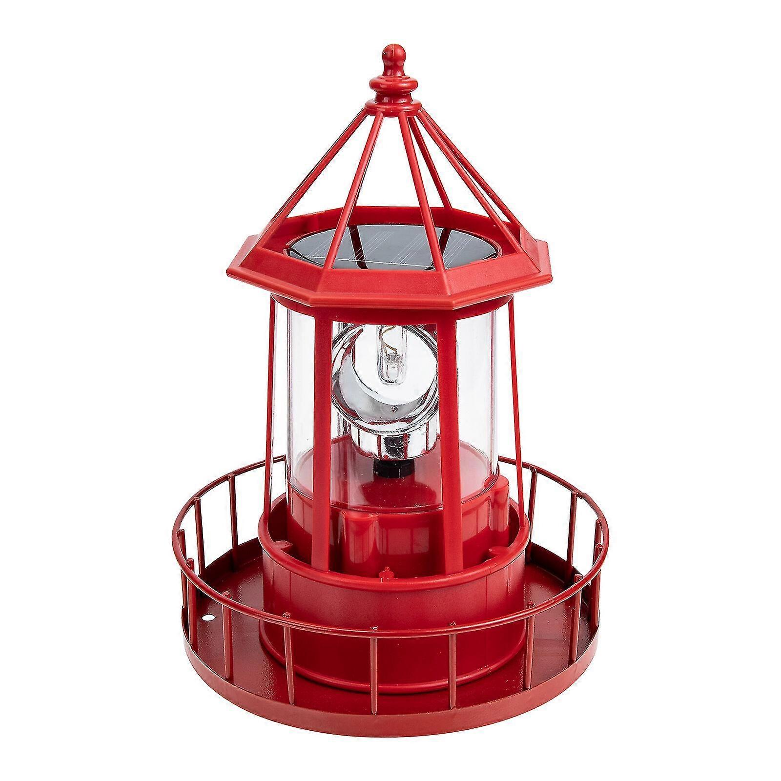 Outdoor Simulation Rotating Lighthouse Solar Powered Lighthouse Lamp Yard Decor