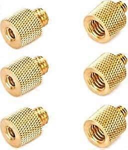 ערכת מתאם בורג פליז מפחית הברגה 1/4" נקבה ל-3/8" זכר עם ממיר בורג פליז מ-3/8" נקבה ל-1/4" זכר למצלמה, חצובה לפלאש, 2024 פינים