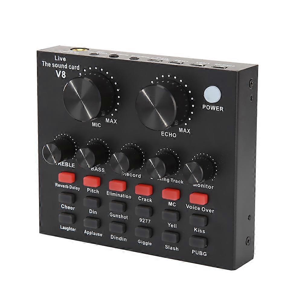 V8 Audio Soundkarte Externes USB-Headset Mikrofon Webcast Live-Übertragung Singen Sie elektrischen Klang Broadcast für Telefon Computer TVPC