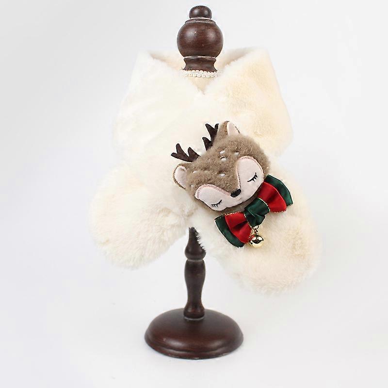 Kids Cute Christmas Thickened Warm Winter Plush Scarf Baby Neckerchief Wrap Neck Warmer with Bell for Girl Boy
