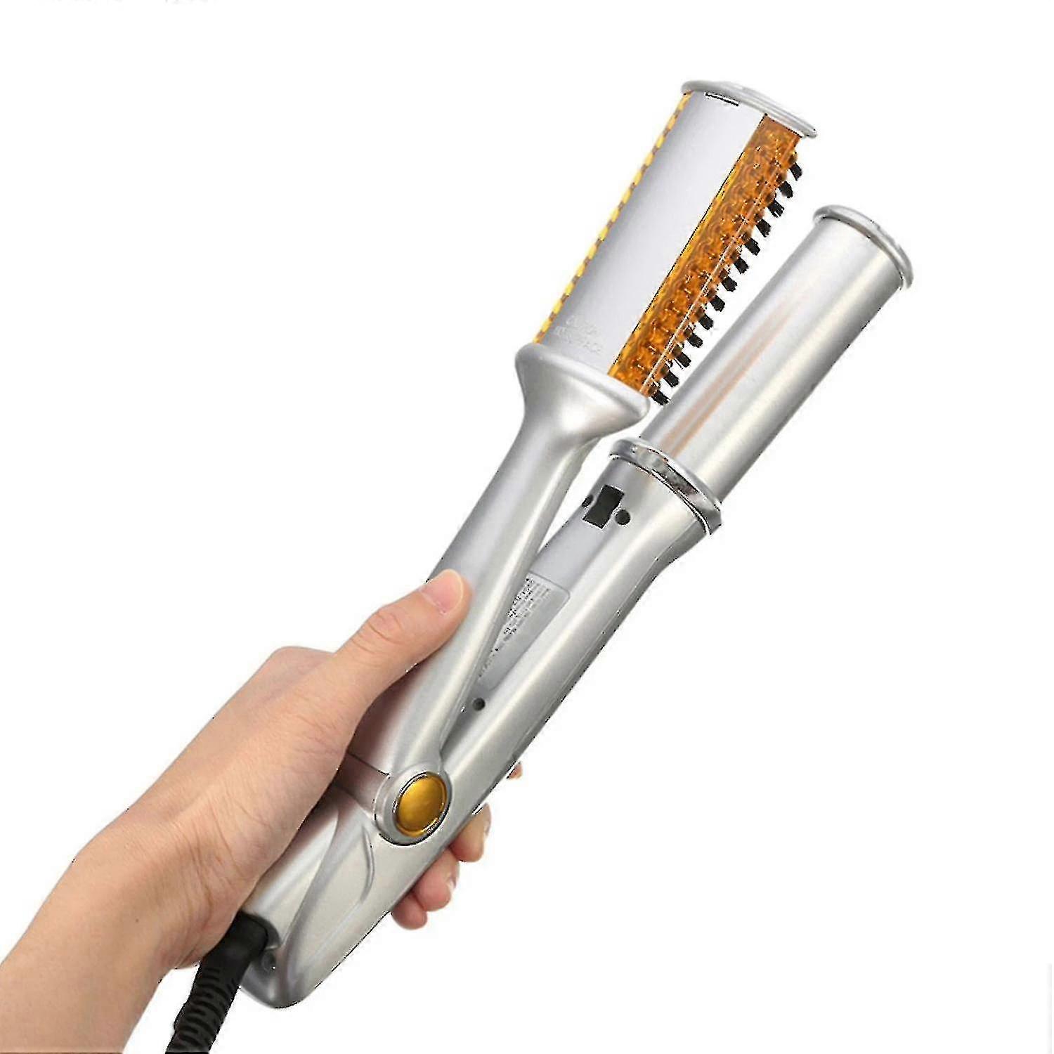 2 in 1 ヘアアイロン ストレートアイロン カーリングカーラー ポータブル 温度調節可能 セラミックアイロン ワンド ローラー