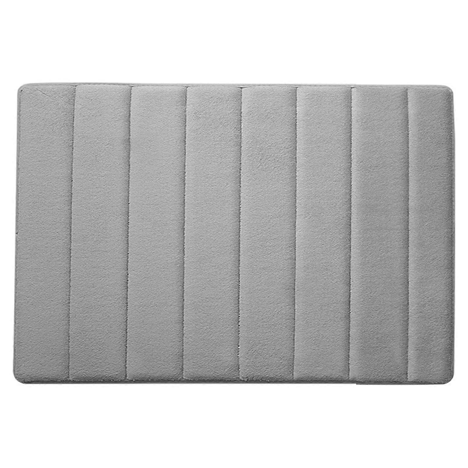 Bathroom Mat Solid Color No Odor Shockproof Non-skid Great Water Absorption Prevent Skidding Stripe Dry Feet Memory Foam Pad Household Stuff KAESI