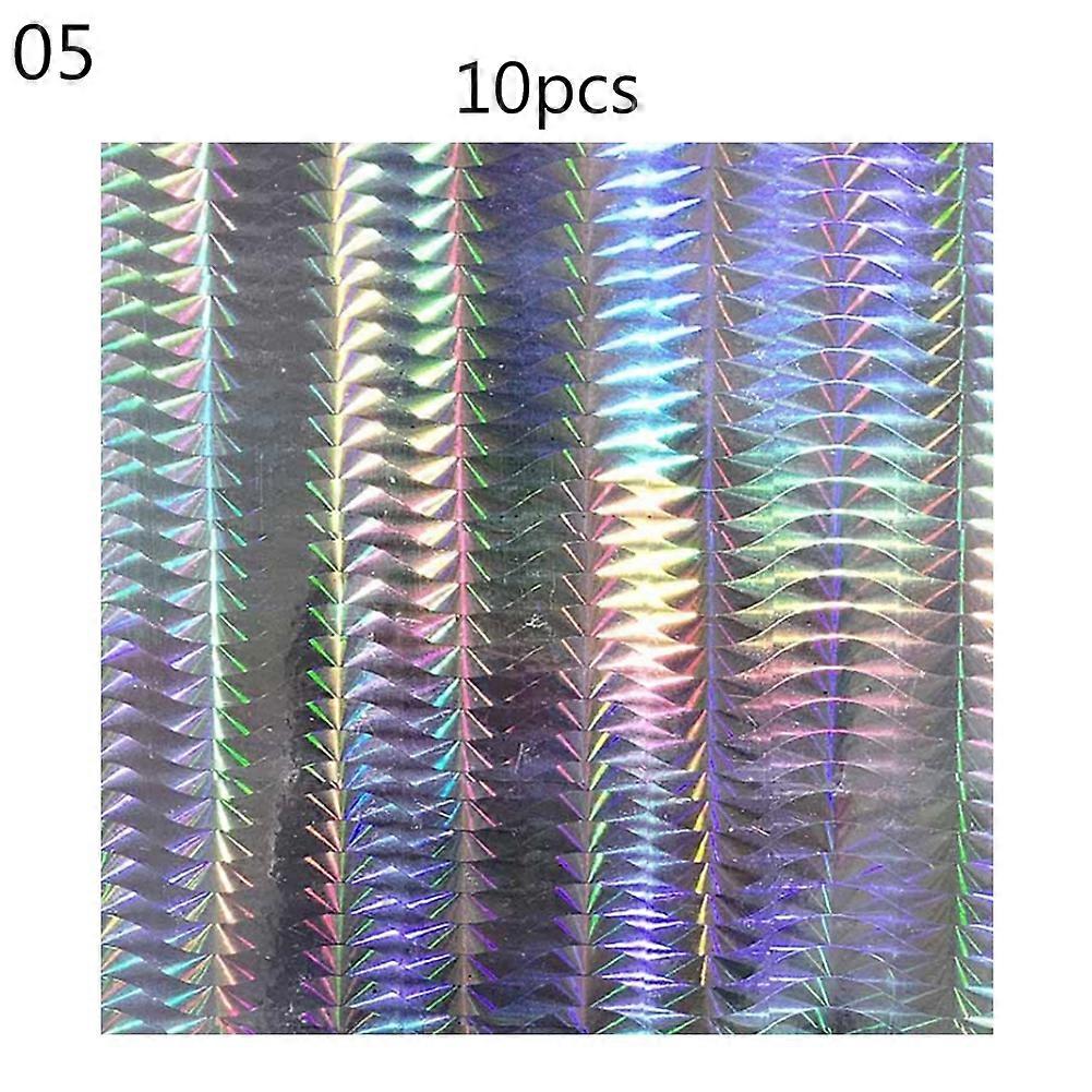 Kaesi 10Pcs Geometry Pattern Holographic Adhesive Tape Film Flash Fishing Lure Sticker