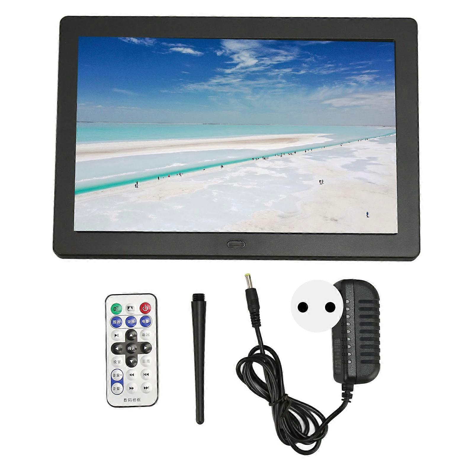 8 Inch Digital Photo Frame 1280x800 HD IPS Display Support Screen Switching USB and Storage Card Slots Digital Picture Frame 100?240V Black EU Plug YE