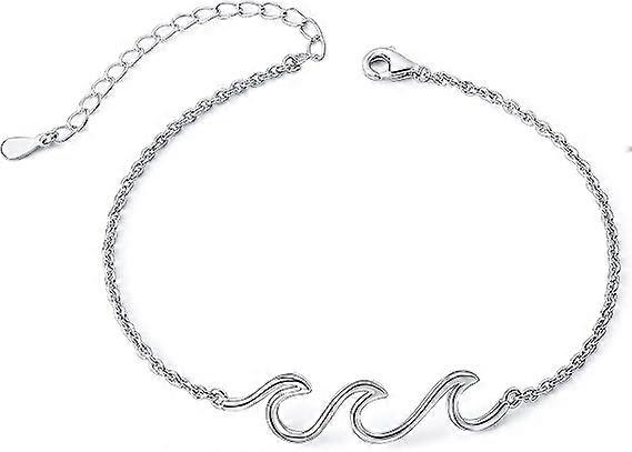Wave Ocean Beach Women's Anklet Silver Adjustable Starfish Layered Ankle Ankle