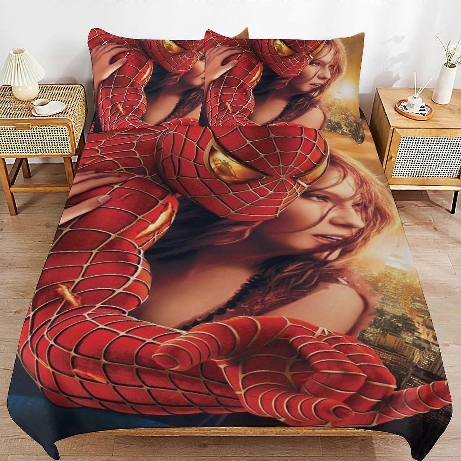 v6653  Bed Sheets Bedding Spider-Man Bedding Sets Ultra Soft Skin-Friendly Duvet Cover 3 Piece, Cute Comforter Cover Bed Set for Boys Girls Kids ( 1 D