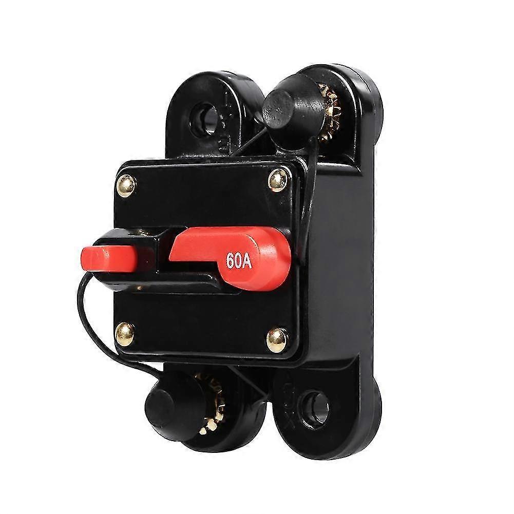 waterproof circuit breaker, 12v-24v 50a 60a 80a 100a circuit breaker reset fuseholder car boat circuit fuse holder for system protection (60a)