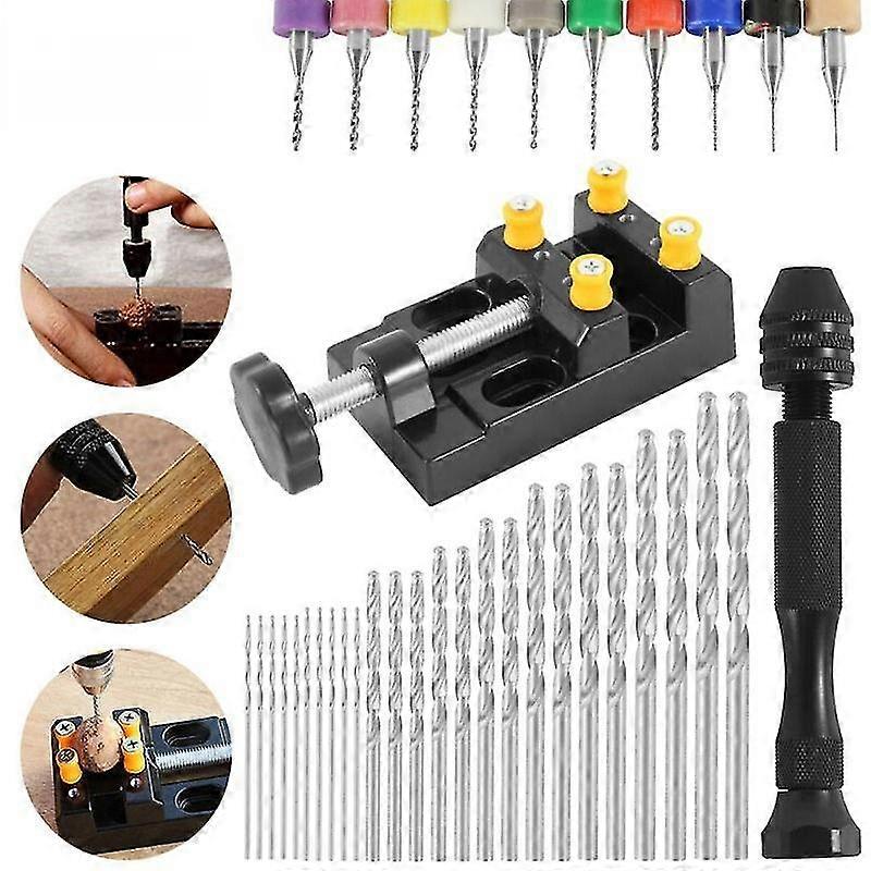 37 Pcs Tool Kit Hand Carving Punching Pcb Mini Drill Bit Hand Twist Drill Chuck Set