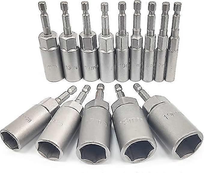 14 Pieces Deepening Screwdriver Socket, 6-19mm Hex Adapter, 34mm Machining Depth, Hex For Hand Drill Nut Driver, Impact Driver Socket, Socket Wrench (