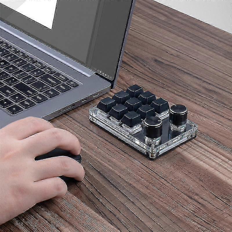 9 Keys Custom Keyboard Volume Knob Programming Macro Gaming Keypad Mechanical Keyboard,wireless Bla