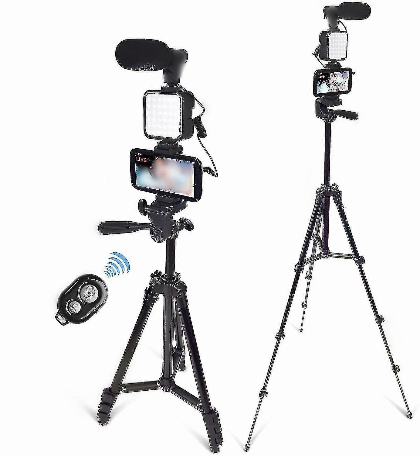 Vlogging kameratelefon Vlog Video Kit # 1 med høydejusterbart stativ
