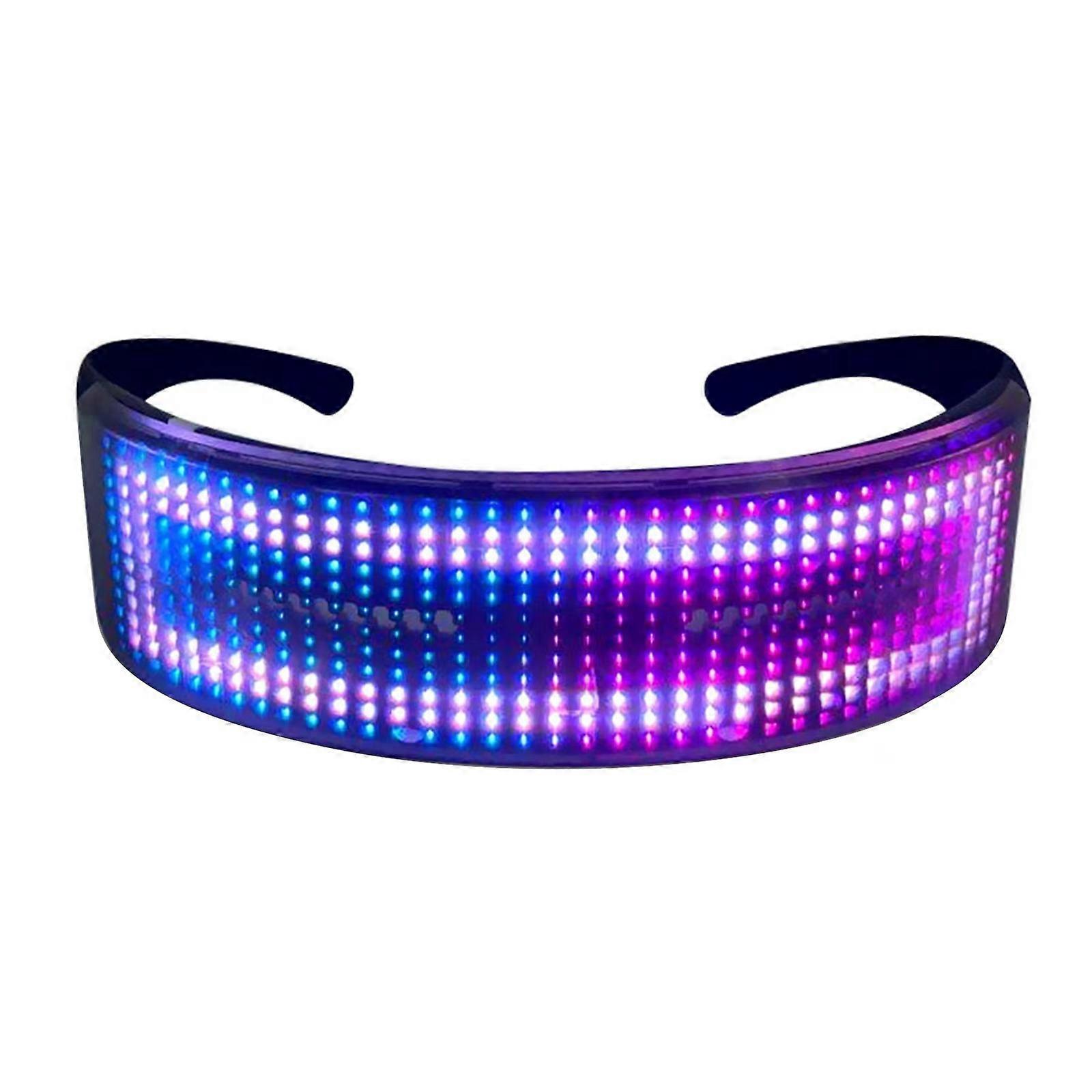 LED full-color luminous glasses mobile APP Bluetooth control display bar bungee disco electric syllable louver luminous glasses