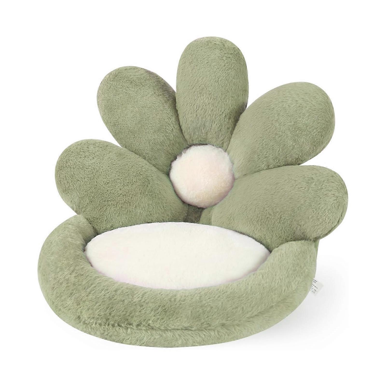 Comfortable Green Plush Seat Cushion with Back Support