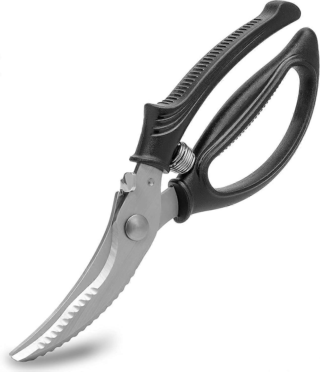 Kitchen Shears - Spring Loaded  Poultry Scissors with Safety Lock , Multi-function Stainless Steel Sharp Utility Cooking Scissors