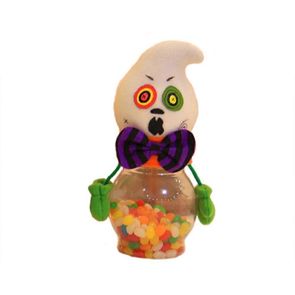 Transparent Plastic Halloween Element Jar Bottle for Candy Chocolate(Ghost)