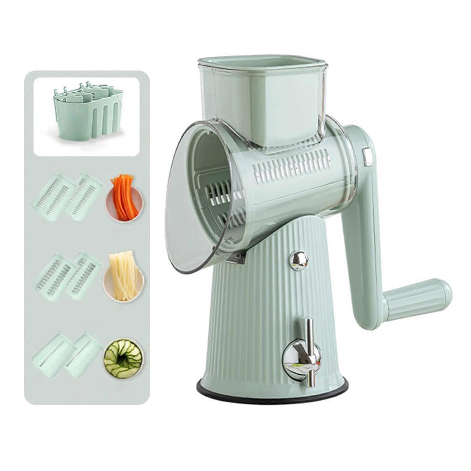 5 In 1 Rotarys Cheese Grater Vegetables Slicers Replaceable Food Shredder Non Slip Base Dicer for Making Hashbrown