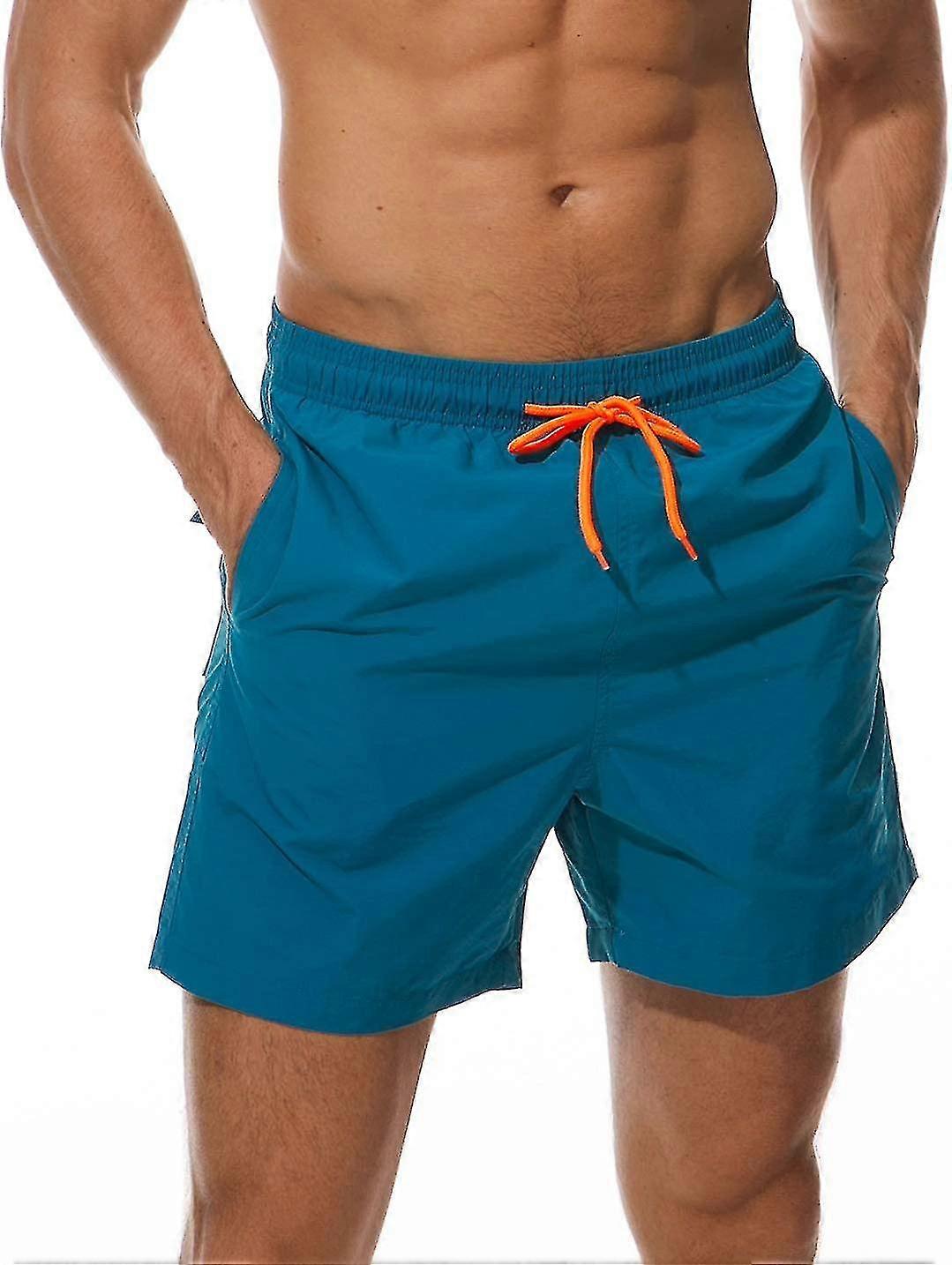 Badbyxor för män Snabbtorkande Meshfoder Badshorts Pojkar Beach Shorts_xuanshang