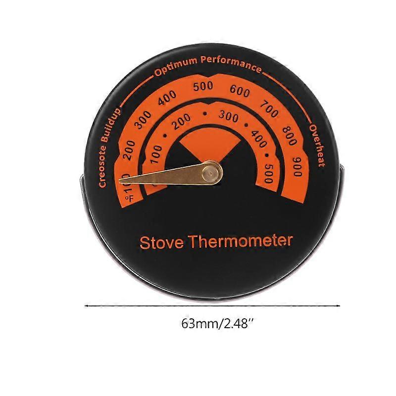 Magnetic Stove Thermometer BBQ Smoker Grill Thermometer Temperature Gauge Heat Powered Fireplace Fan Thermometer 0-500 Degrees