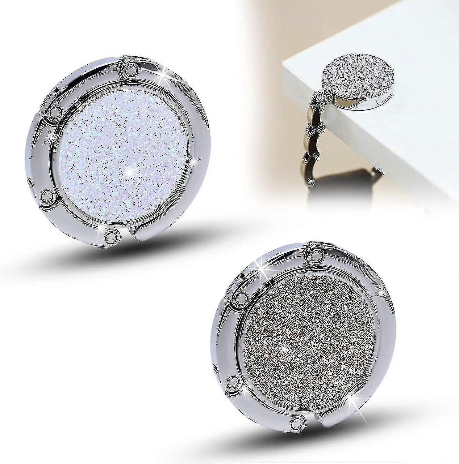 2 X γάντζος τσάντας, αντιολισθητικό πτυσσόμενο γάντζος τσαντών, γάντζος τσαντών, στρογγυλός πτυσσόμενος κάτοχος τσάντας, μεταλλικός πτυσσόμενος γάντζος τσαντών, συμβατός με την τσάντα που κρέμεται και sm