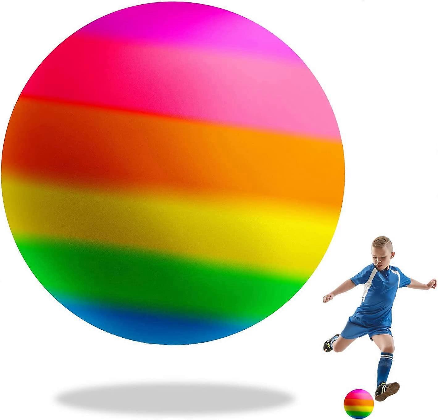 Bola Inflável 9 polegadas Kickball Bolas Saltitantes Bolas Arco-íris PVC Eco-Friendly Bolas Beach Ball para crianças e adultos Indoor Outdoor Sport Game (9 polegadas)