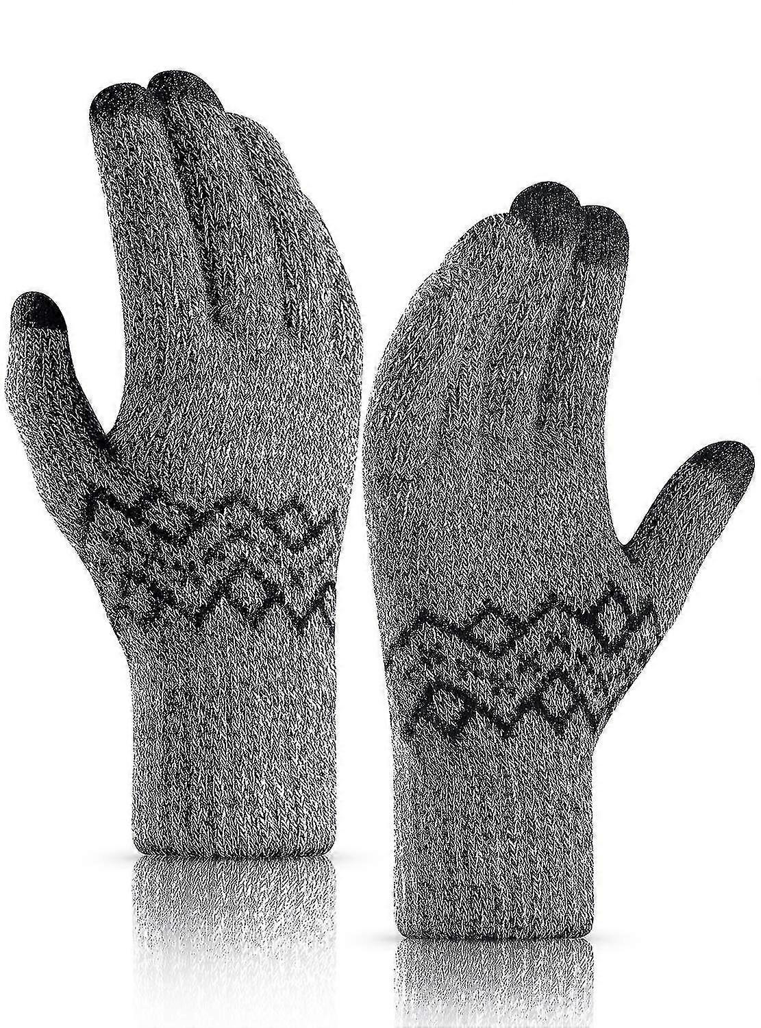 Vinterhandsker Kvinder Mænd - Tyk -20f Strik Touch Screen Running Handsker